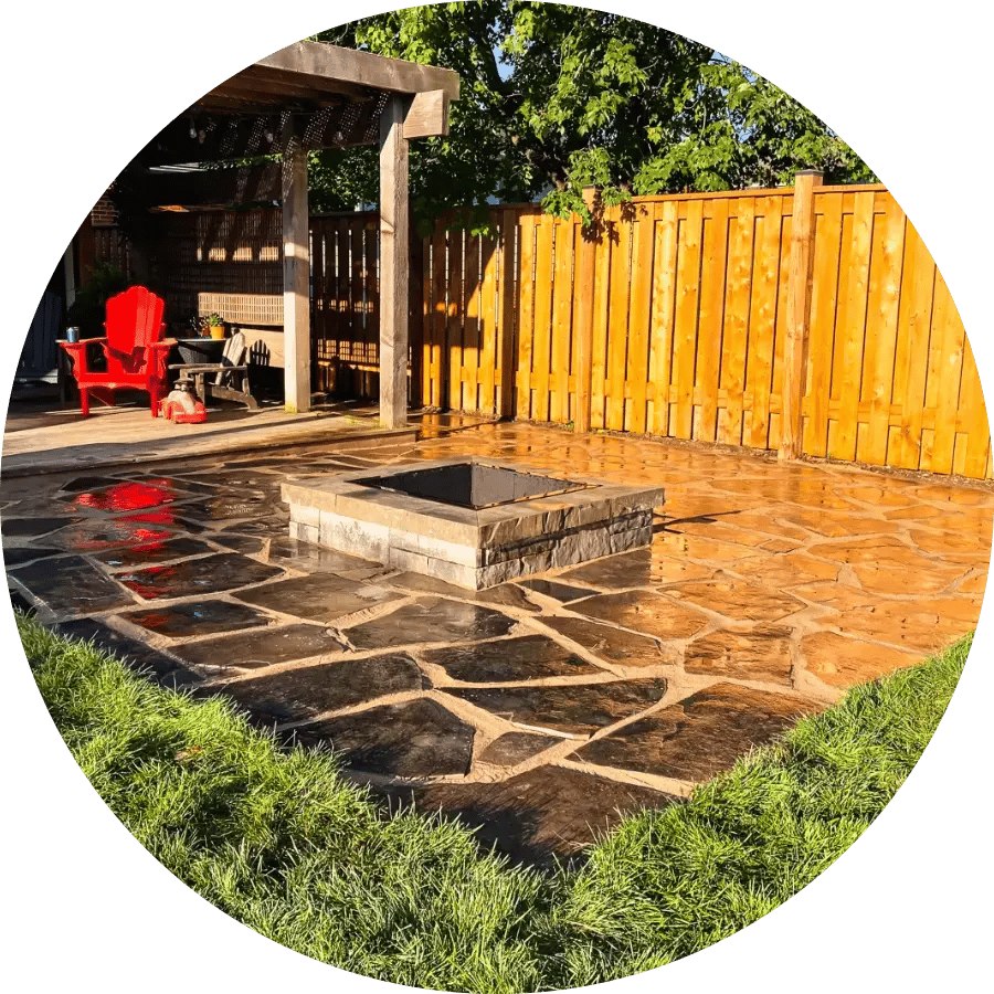 Patio Stone With Fire Feature
